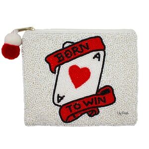 Beaded Born to Win Coin Purse, Casino, Las Vegas